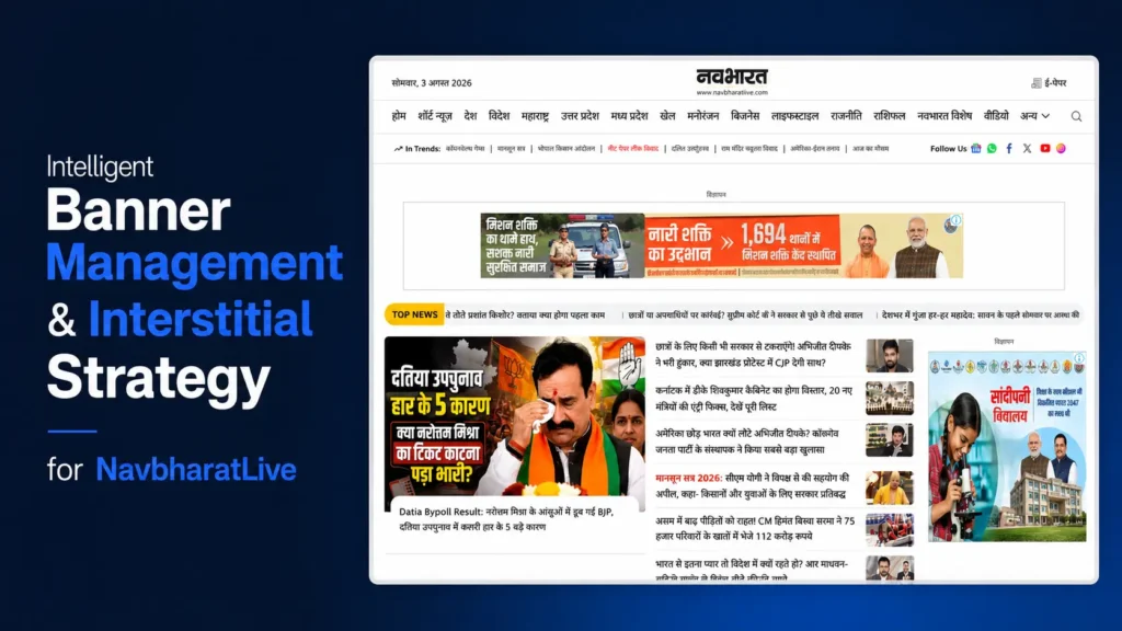 Intelligent Banner Management & Interstitial Ad Strategy for NavbharatLive