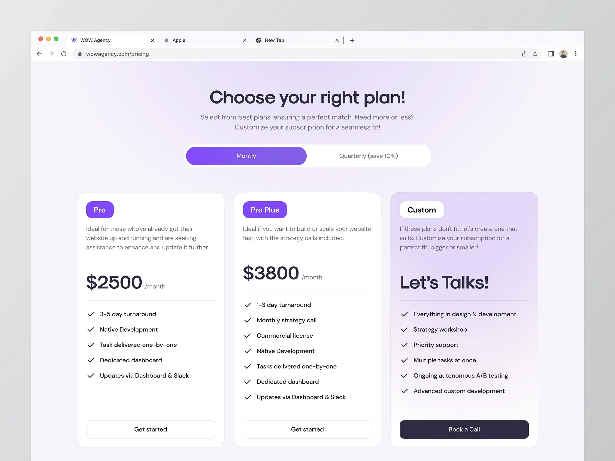 Pricing Page UI